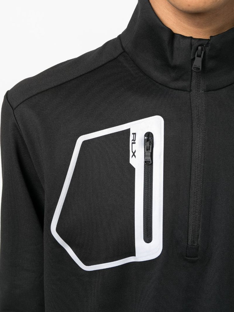 Black Golf Zip Up Performance Top