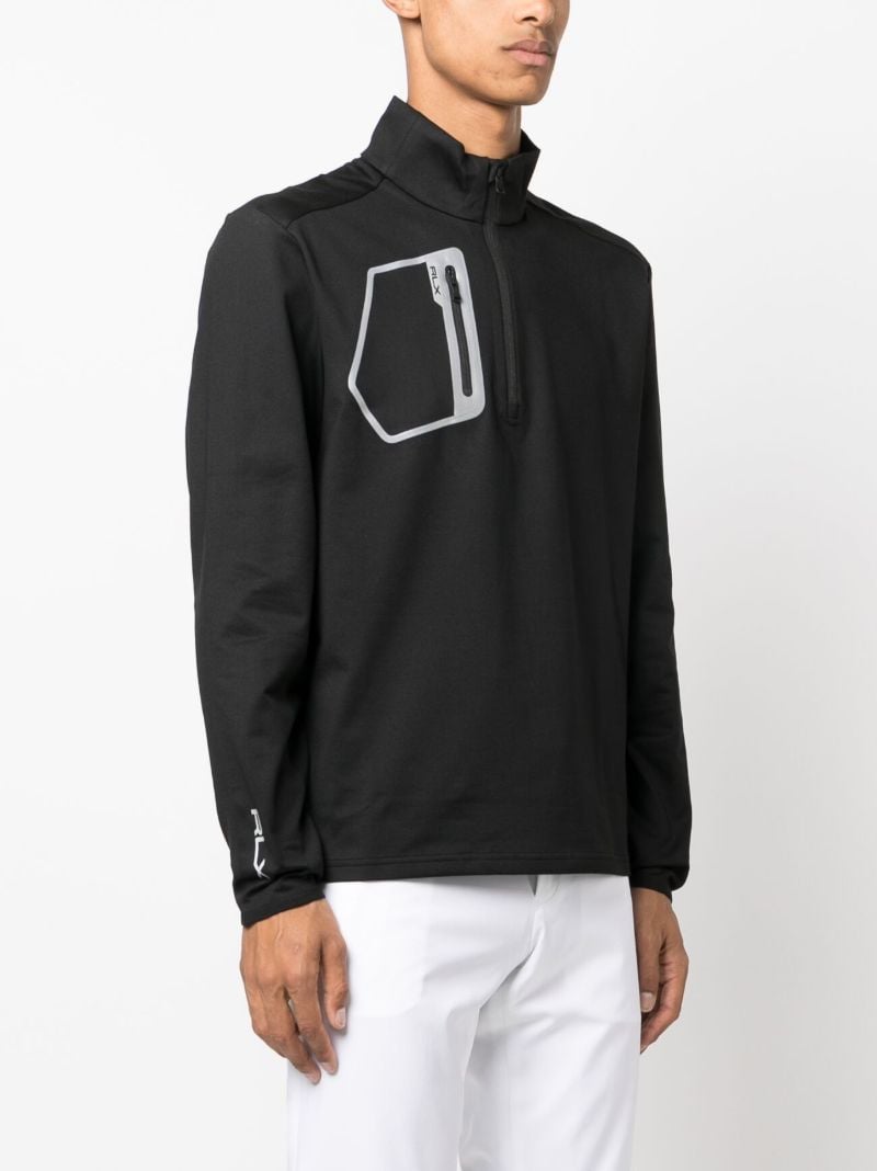 Black Golf Zip Up Performance Top