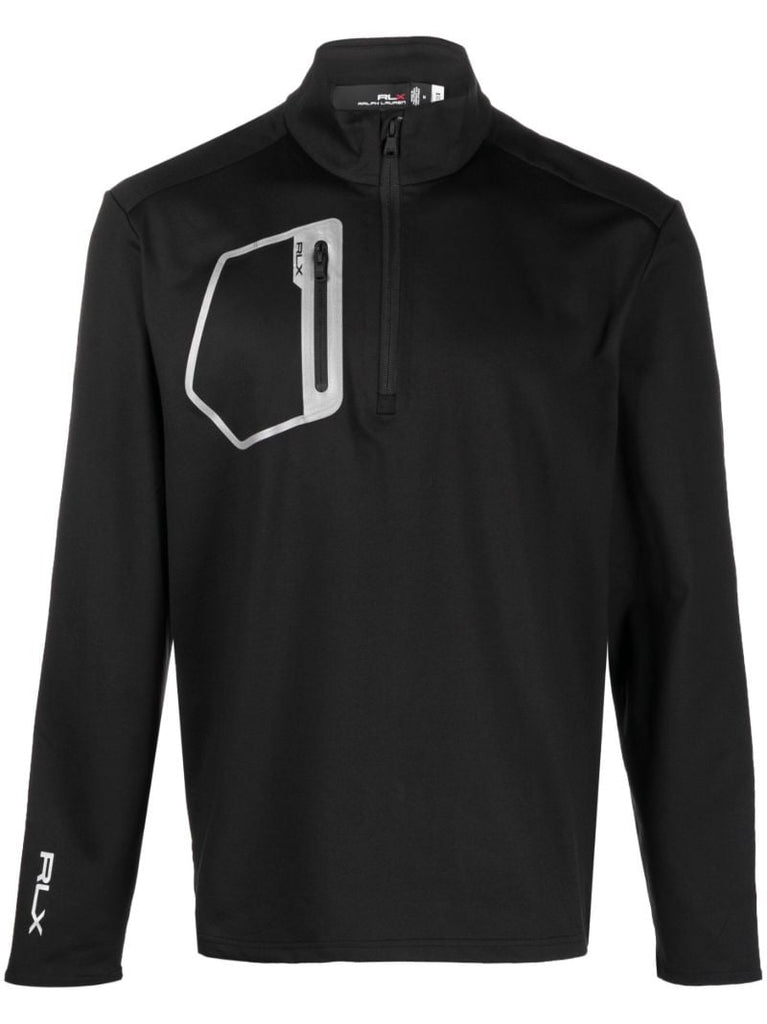 Black Golf Zip Up Performance Top