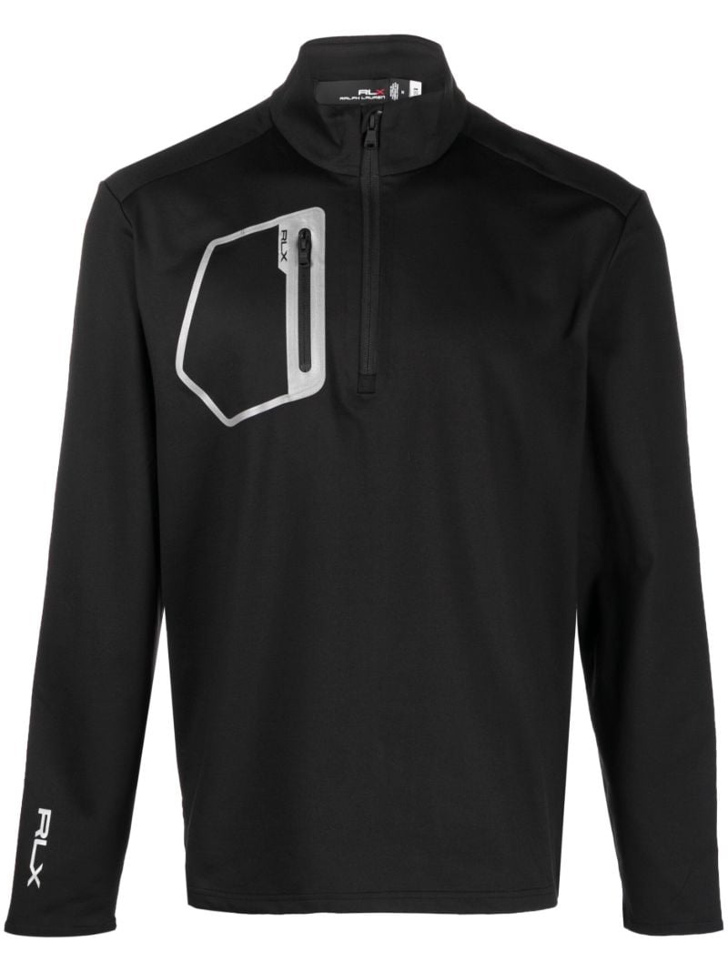 Black Golf Zip Up Performance Top