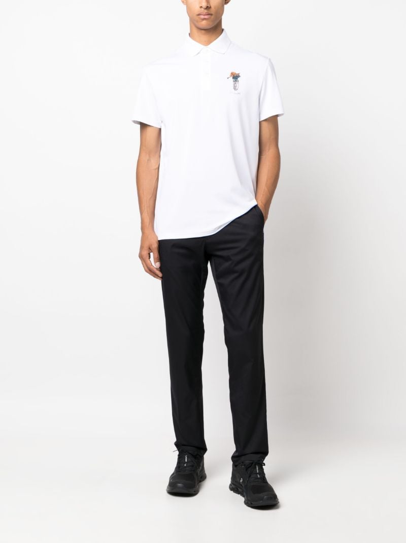 White Golf Bear Embroidered Polo Shirt