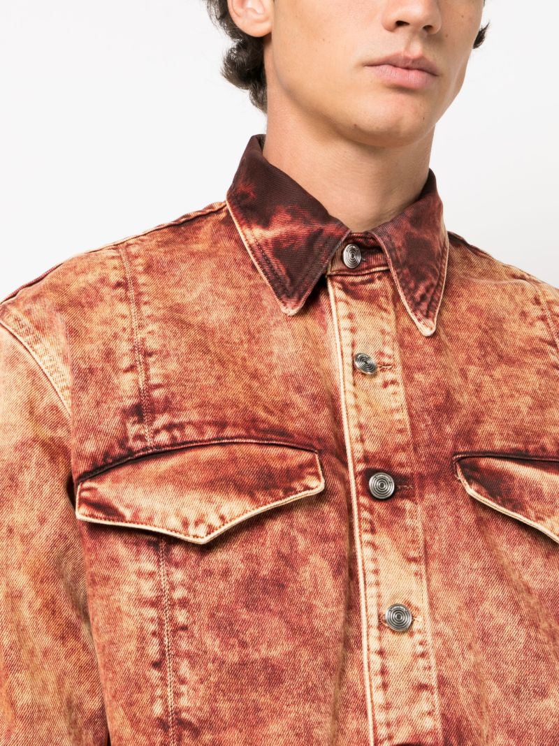 Orange Nama Crinet Denim Shirt