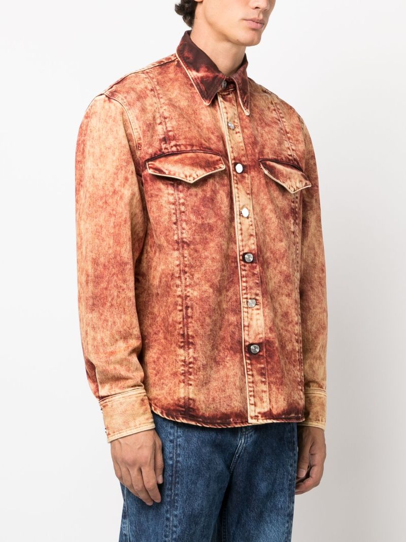 Orange Nama Crinet Denim Shirt