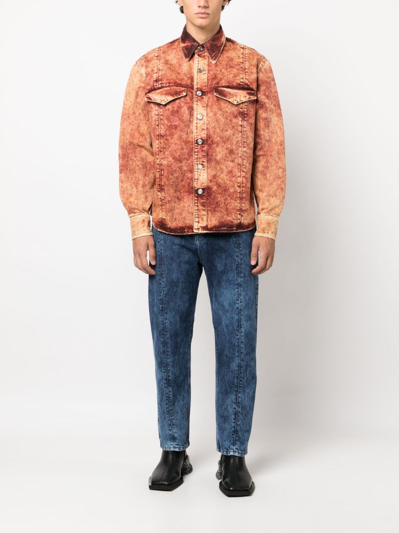 Orange Nama Crinet Denim Shirt