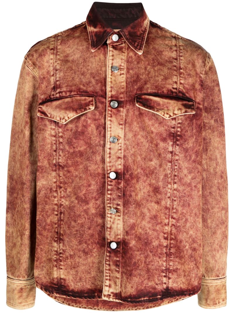 Orange Nama Crinet Denim Shirt