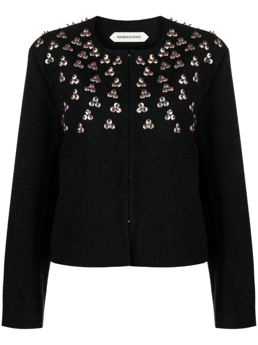 Black Hesdin Embroidered Tailored Jacket