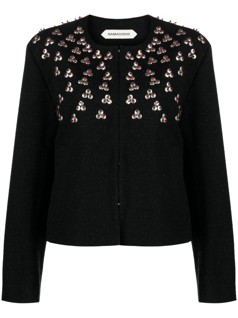 Black Hesdin Embroidered Tailored Jacket