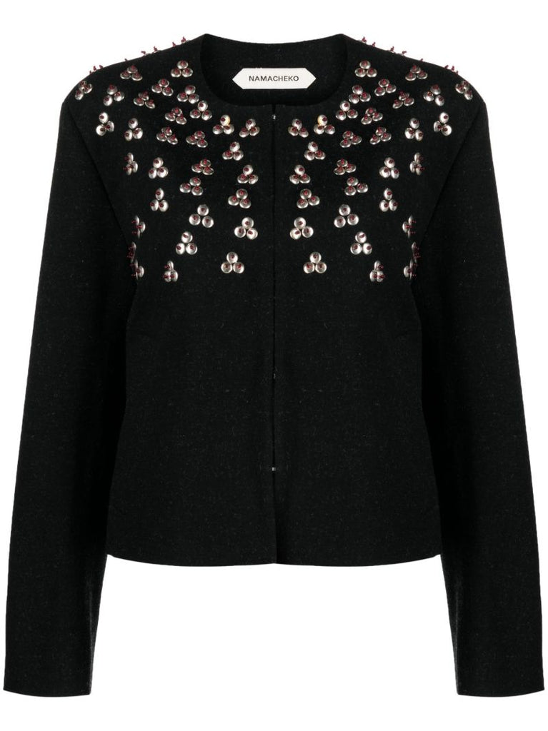 Black Hesdin Embroidered Tailored Jacket