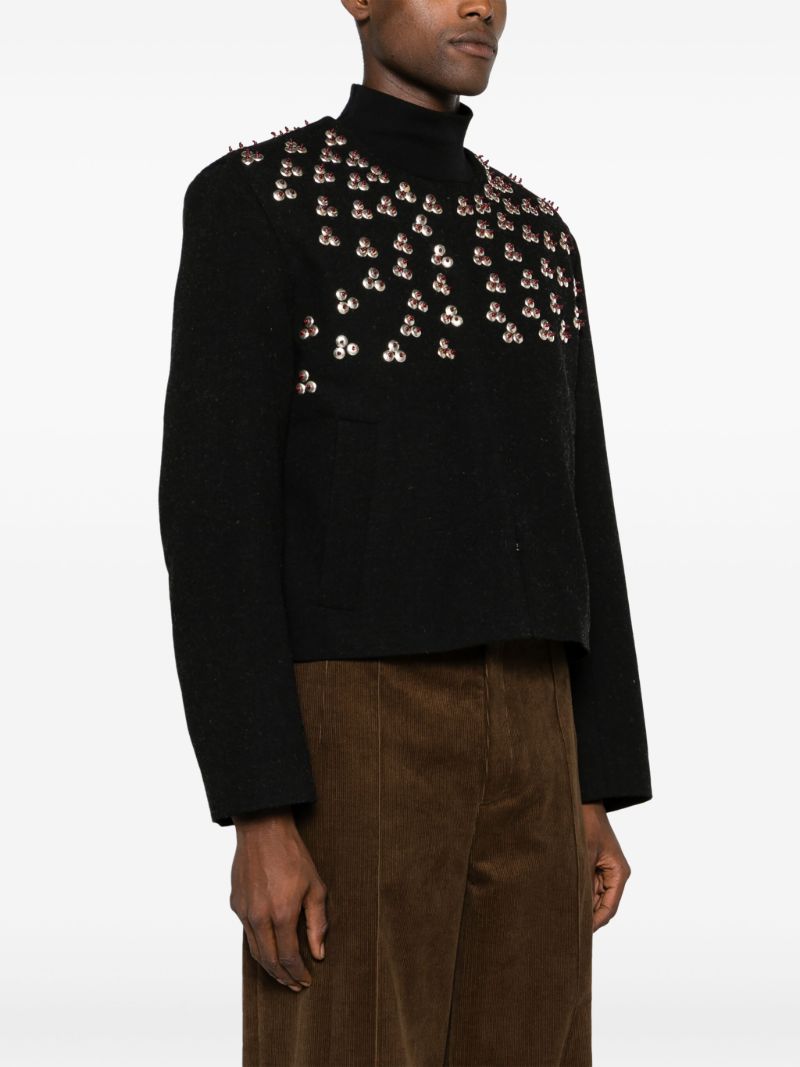 Black Hesdin Embroidered Tailored Jacket