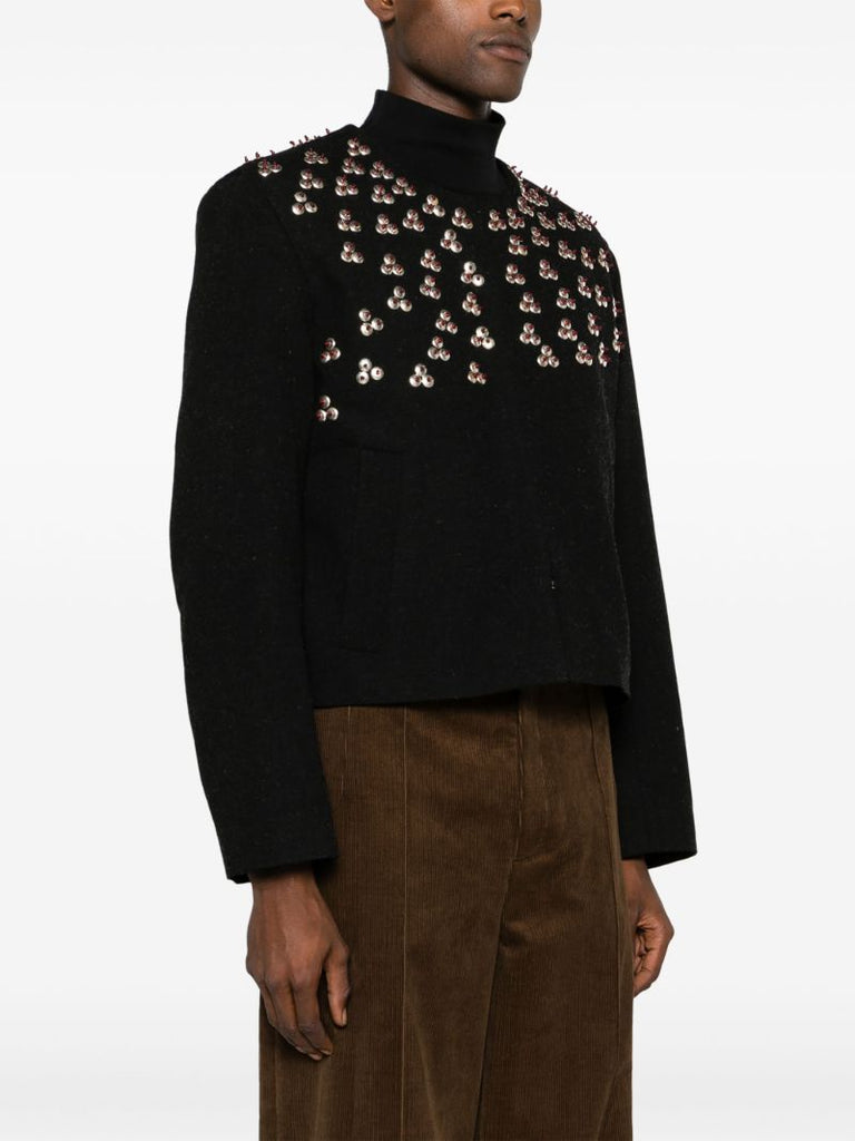 Black Hesdin Embroidered Tailored Jacket