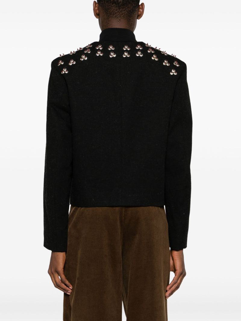 Black Hesdin Embroidered Tailored Jacket