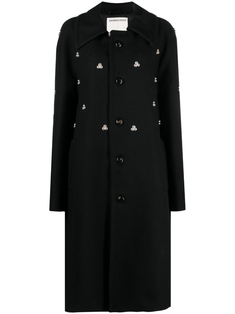 Black Verdun Rivet-embellished Coat