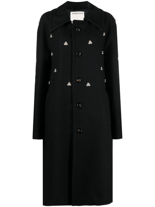 Black Verdun Rivet-embellished Coat