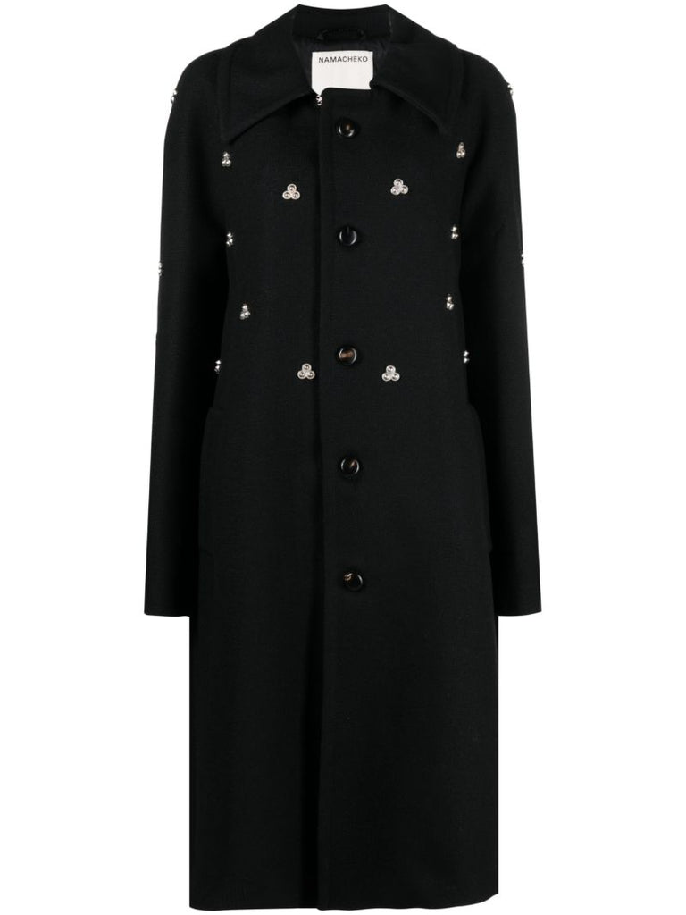 Black Verdun Rivet-embellished Coat