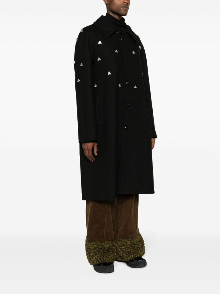 Black Verdun Rivet-embellished Coat