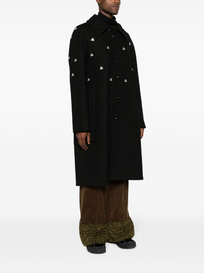 Black Verdun Rivet-embellished Coat