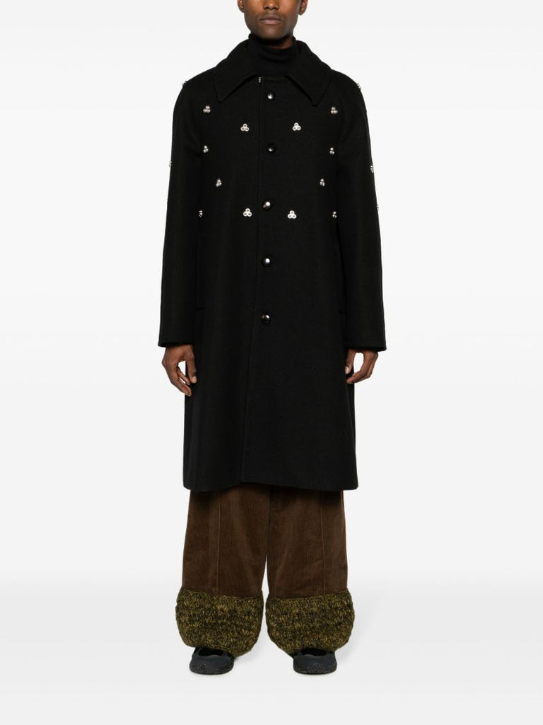 Black Verdun Rivet-embellished Coat