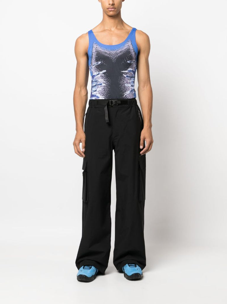 Blue Whisker-print Tank Top