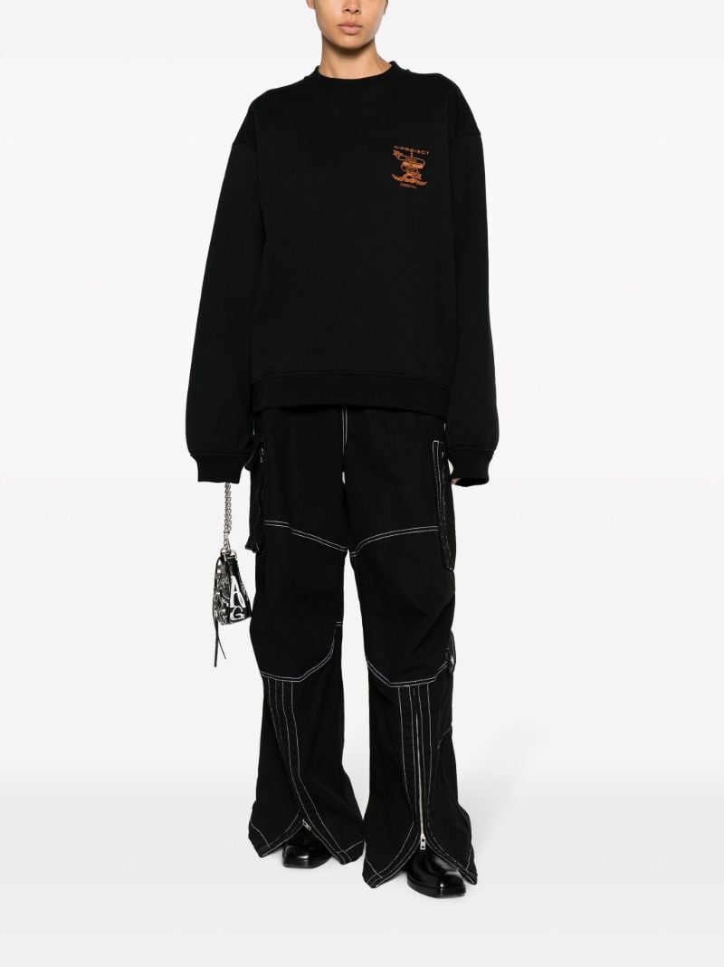 Black Logo-embroidered Cotton Sweatshirt
