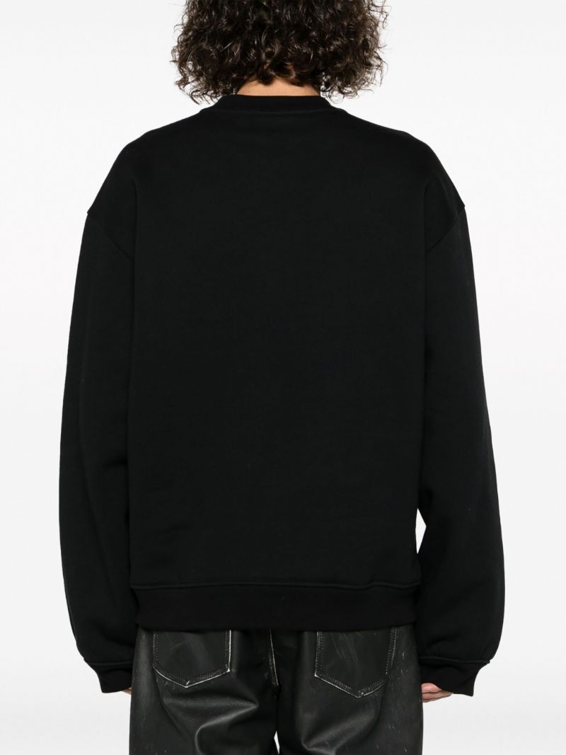 Black Logo-embroidered Cotton Sweatshirt