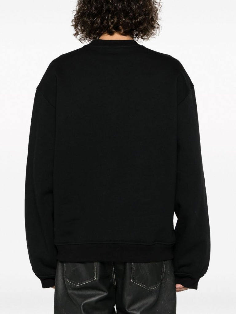 Black Logo-embroidered Cotton Sweatshirt