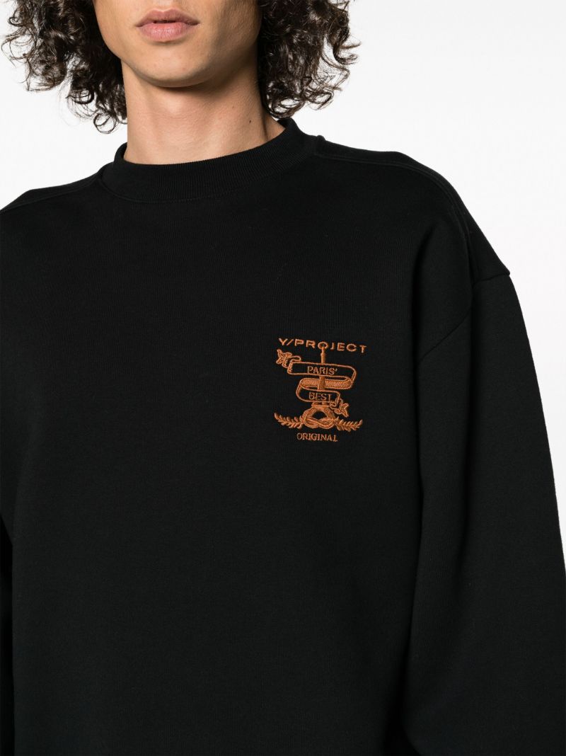 Black Logo-embroidered Cotton Sweatshirt