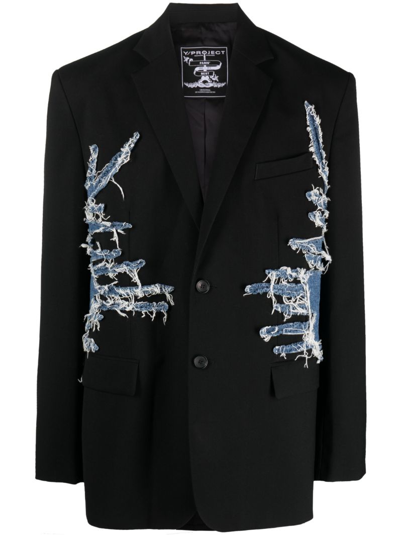 Black Whisker Single-breasted Blazer
