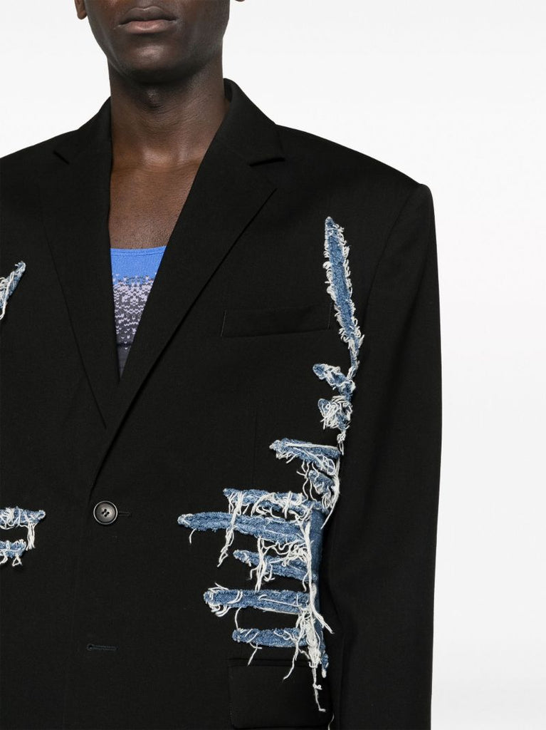 Black Whisker Single-breasted Blazer
