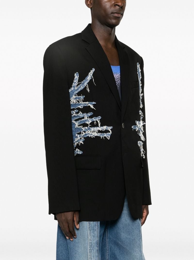 Black Whisker Single-breasted Blazer