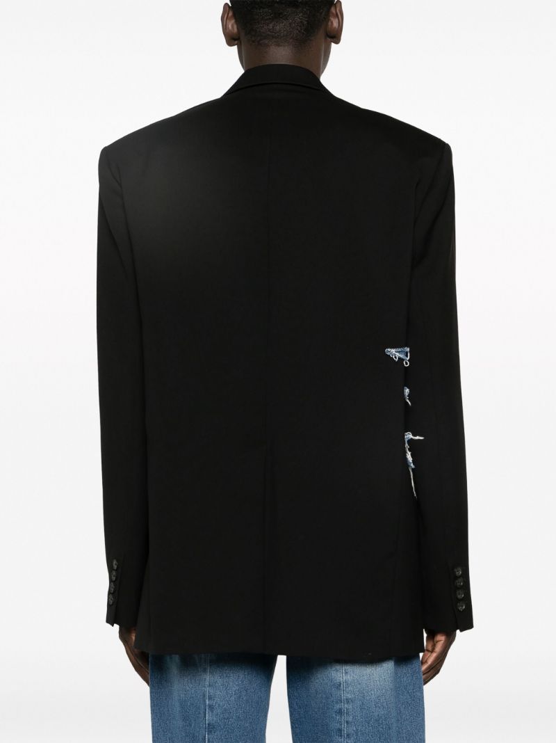 Black Whisker Single-breasted Blazer