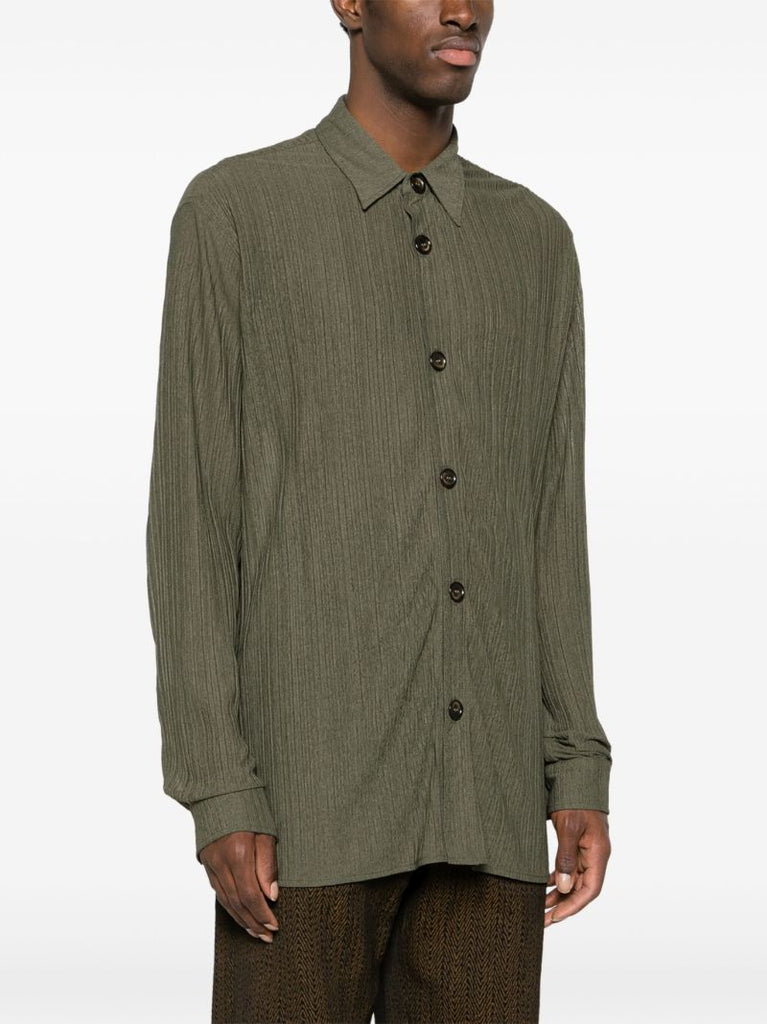 Green Crinkled Shirt
