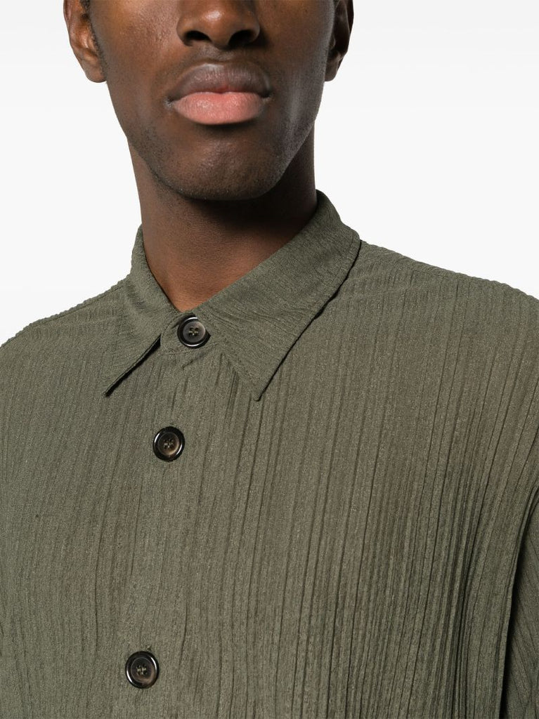 Green Crinkled Shirt