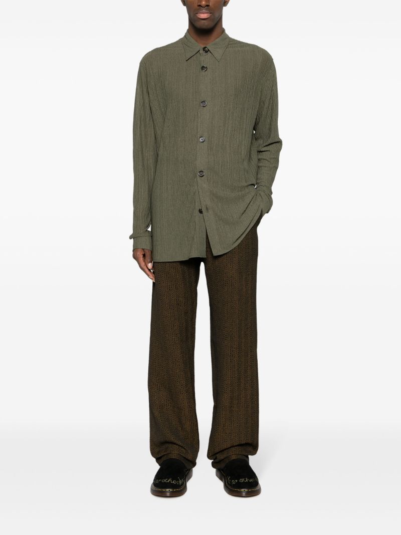 Green Crinkled Shirt