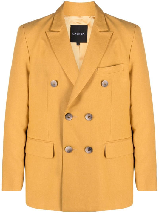 Yellow Double-breasted Blazer