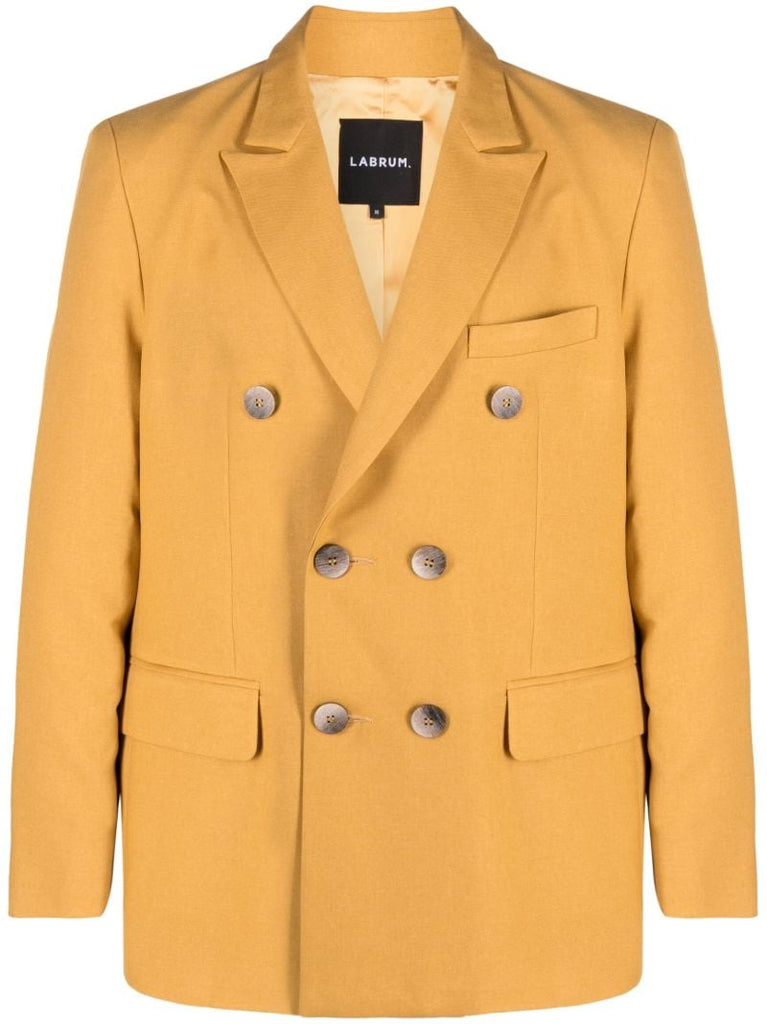 Yellow Double-breasted Blazer