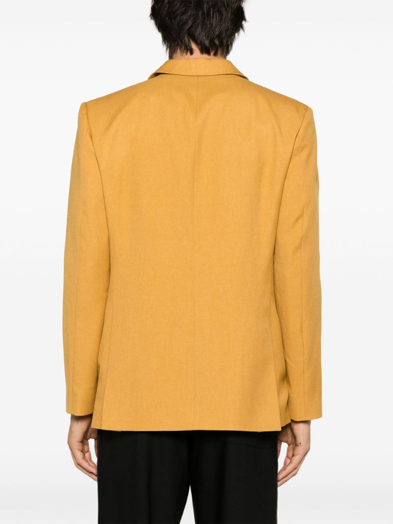 Yellow Double-breasted Blazer