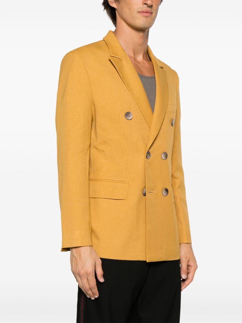 Yellow Double-breasted Blazer