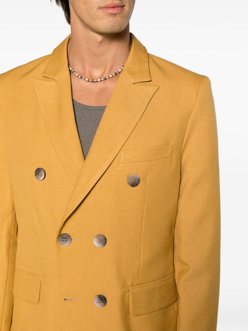Yellow Double-breasted Blazer