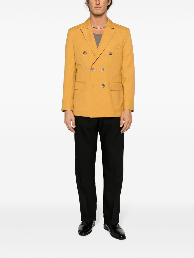 Yellow Double-breasted Blazer