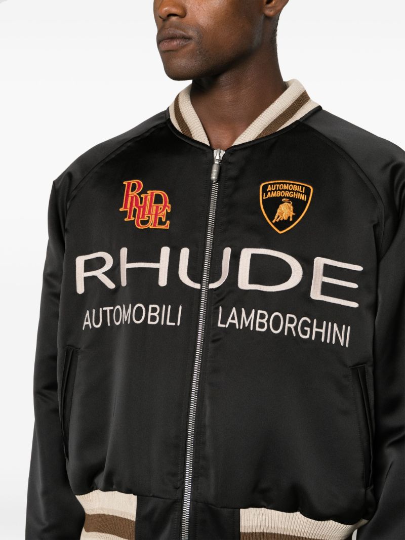 X Automobili Lamborghini Black Awakening Bomber Jacket