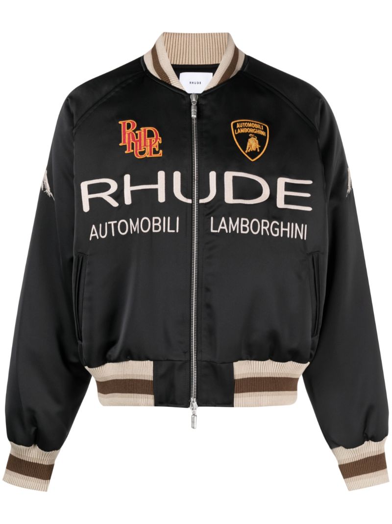 X Automobili Lamborghini Black Awakening Bomber Jacket