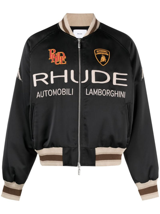 X Automobili Lamborghini Black Awakening Bomber Jacket