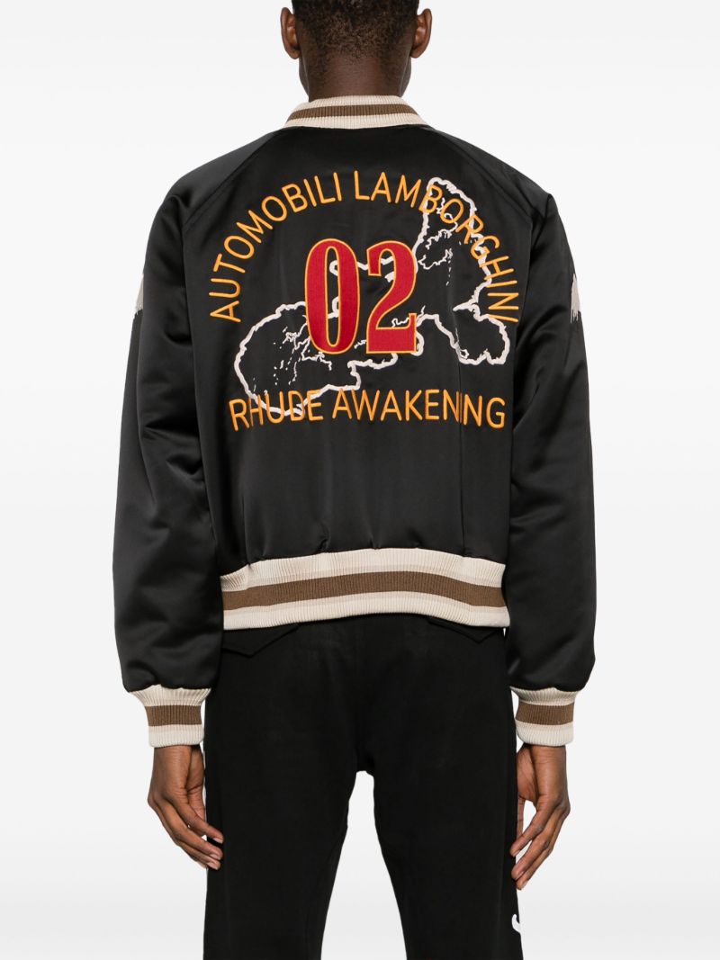 X Automobili Lamborghini Black Awakening Bomber Jacket