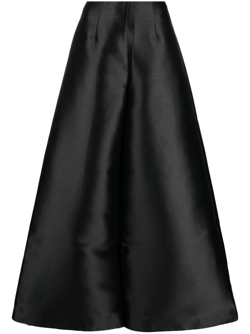 Black Thea Satin Wide-leg Trousers