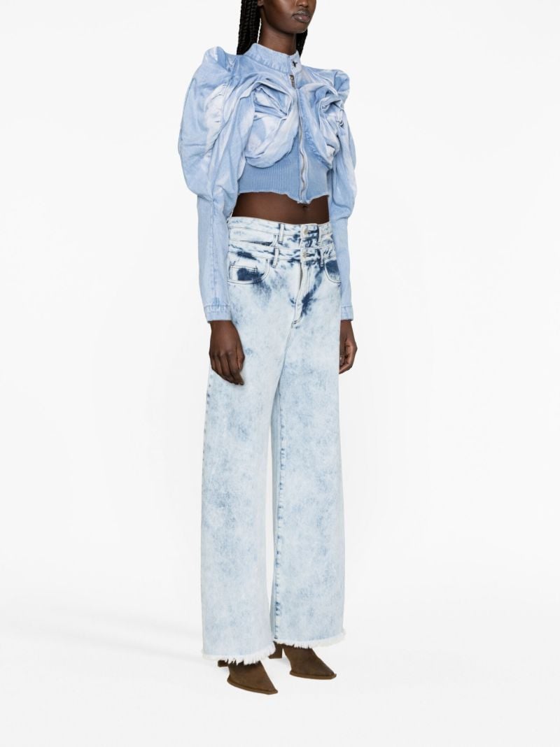 Blue Scrapyard Draped Denim Bomber Jacket