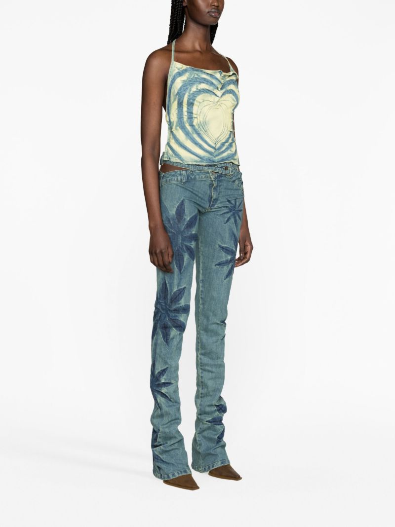 Blue Heart Motif Denim Top