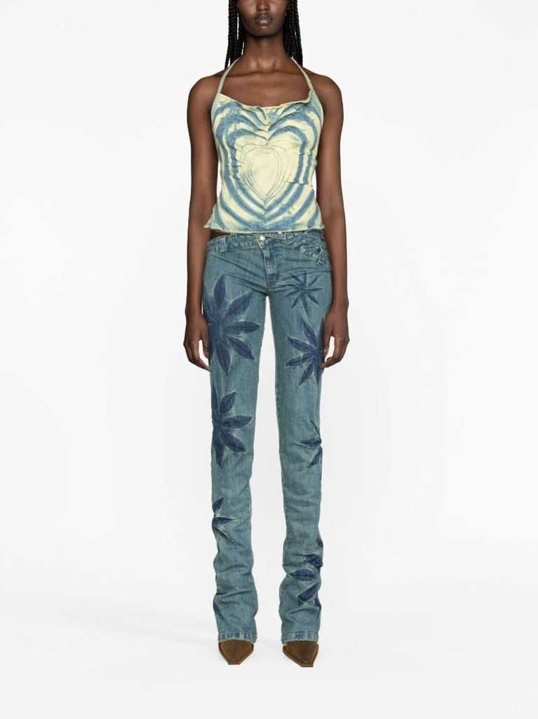 Blue Heart Motif Denim Top