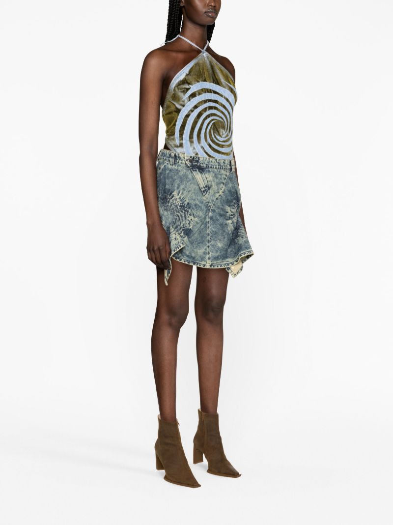 Blue Swirl Halterneck Bandana Top
