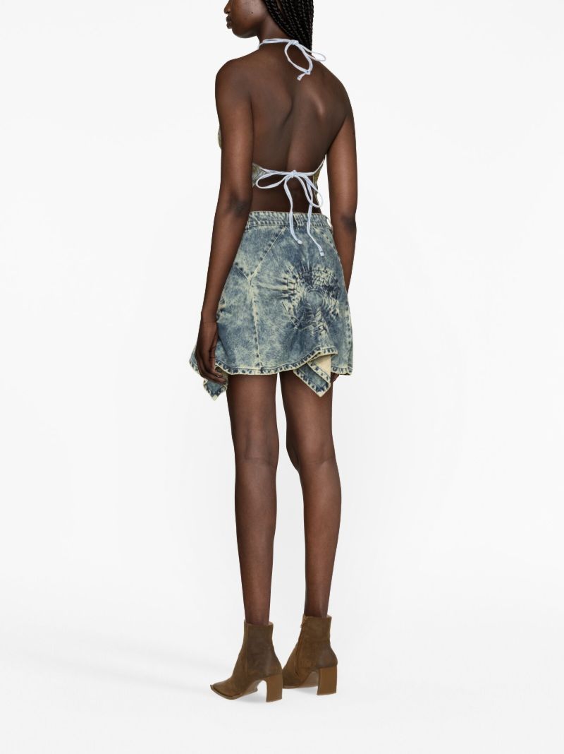 Blue Swirl Halterneck Bandana Top