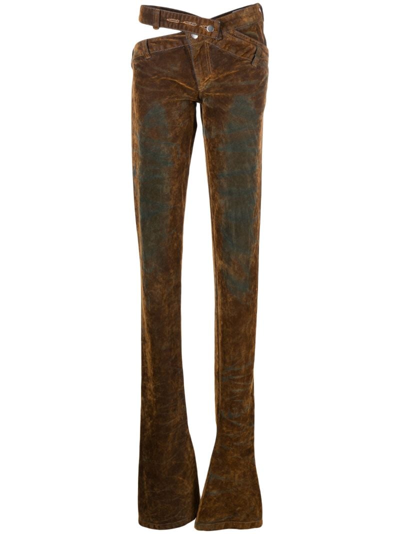 Brown Bias-cut Jeans